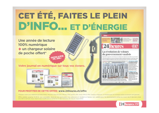 Communications création de la campagne "24Heures" "Chargeur solaire"